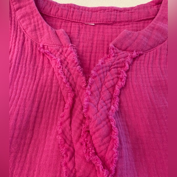 Bright pink oversized swim coverup or dress - Picture 4 of 6